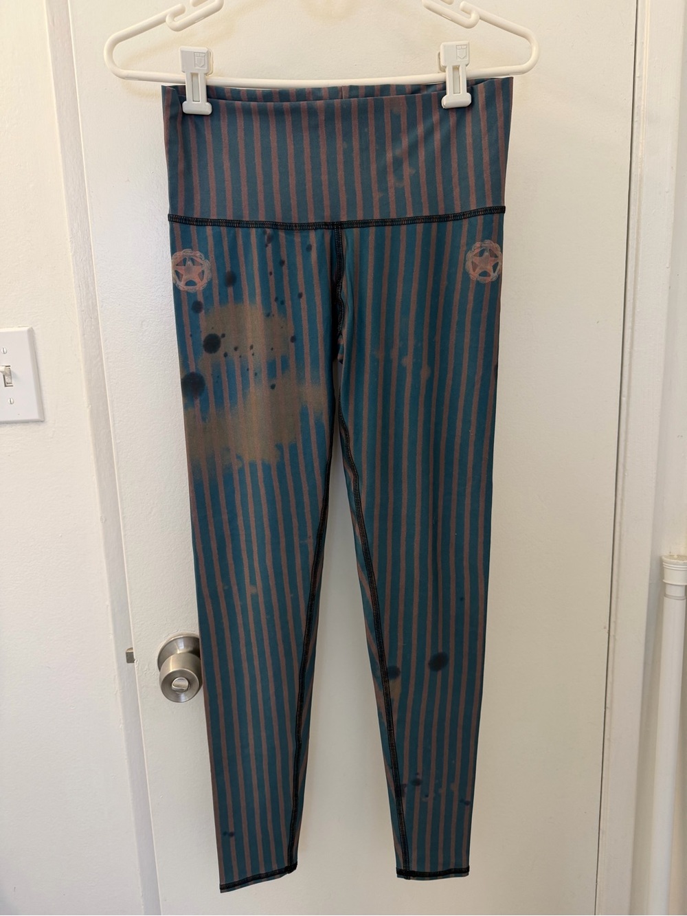 teeki Blue & Brown Striped Leggings